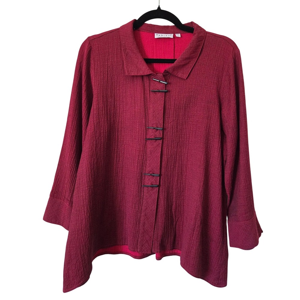 Habitat Womens Small Toggle Button Front Top Art To Wear Lagenlook Avant Garde